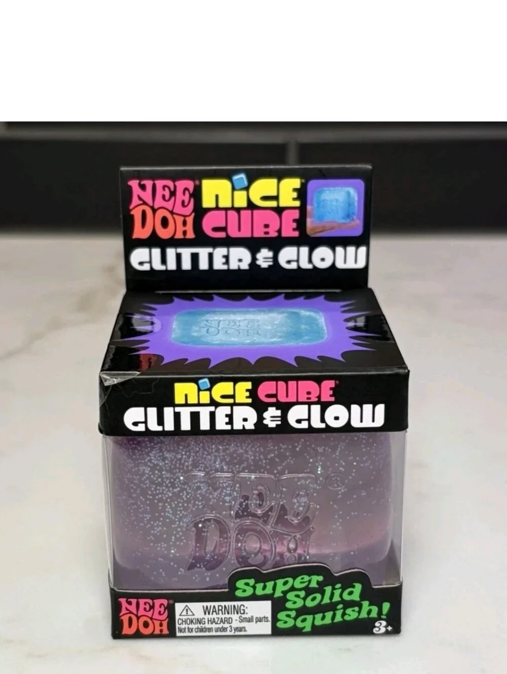 Nice Cube Glitter & Glow Squishy PURPLE